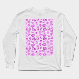 Watercolor branches pattern - magenta Long Sleeve T-Shirt